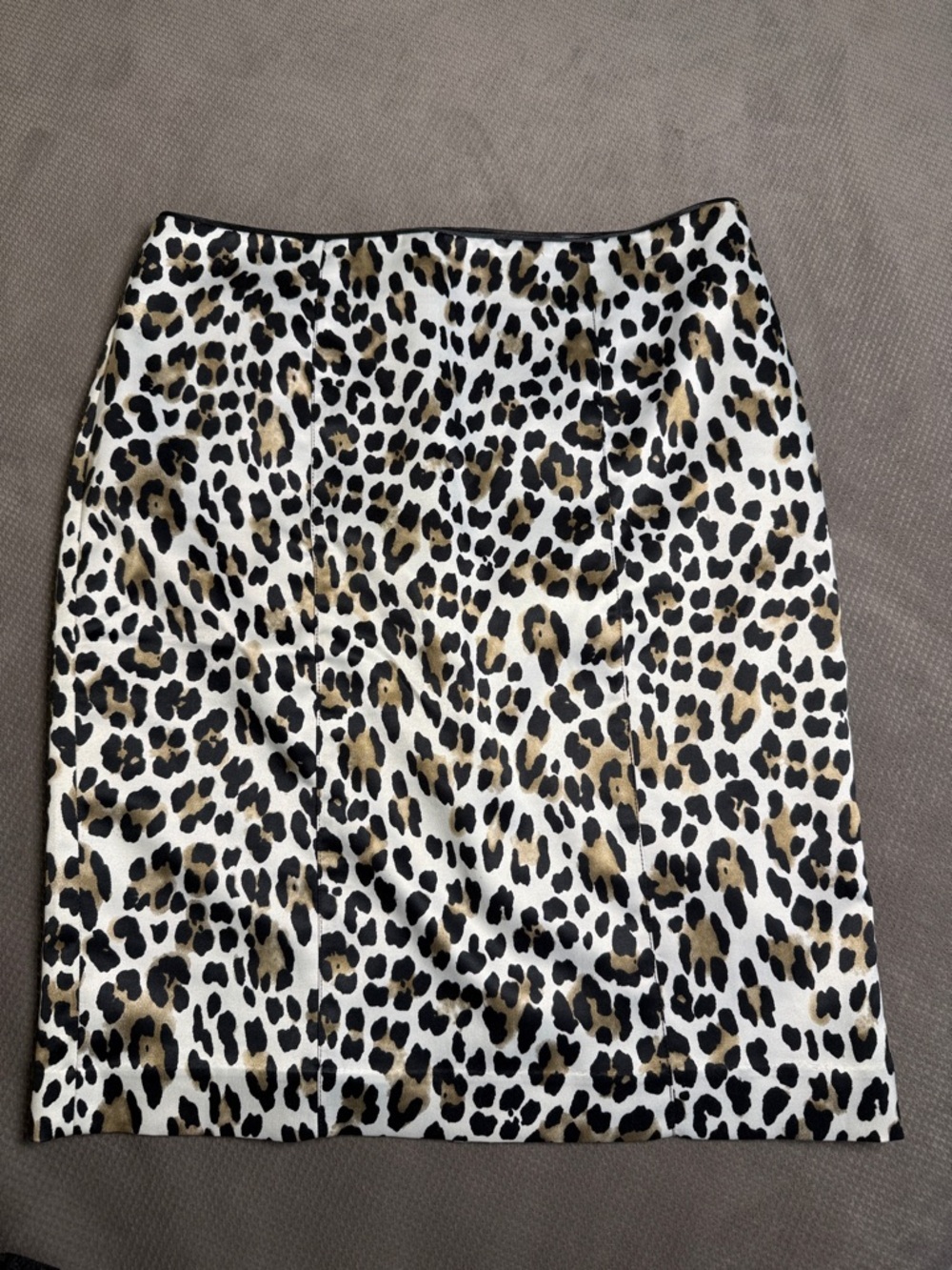 White House Black Market Leopard Print Pencil Skirt in Black, White & Tan